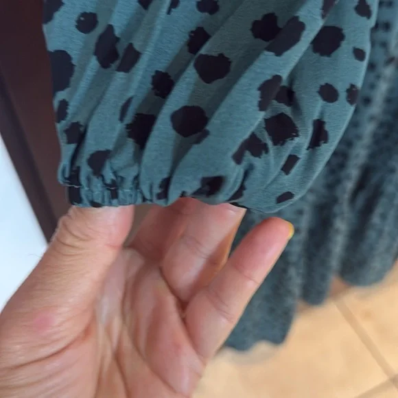 Misguided Women’s Long sleeves leopard print maxi dress Green/black Size Small - Picture 4 of 12